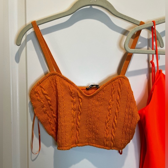 Bundle of 2 Zara Orange Tanks Size Small & Medium NWT - Picture 3 of 14